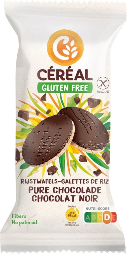 Céréal Rijstwafel Pure Chocolade - 3 x 130 gr - Voordeelverpakking
