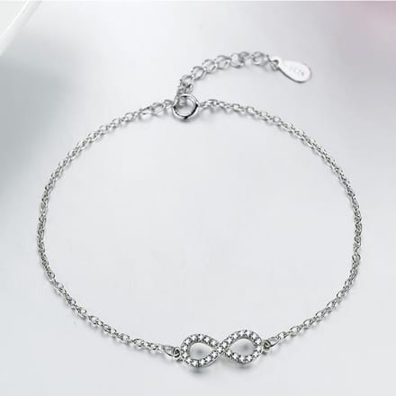 Bracelet Européen et N Mode Caractères Infini 8 Bracelet Simple Zircon Or Rose white