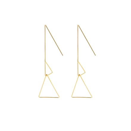 Goud Plated Dubbele Driehoek Oorbellen