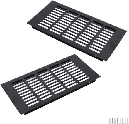 Dailygoods - Aluminium Ventilatierooster 300 x 150 mm - Zwart Vierkant