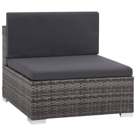 vidaXL - 6-delige - Loungeset - met - kussens - poly - rattan - grijs