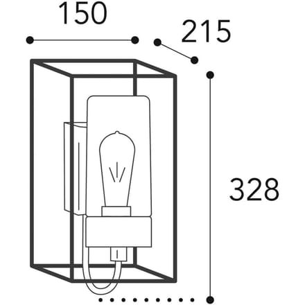 Moretti Luce Buitenwandlamp Cubic³ 3362 messing antiek/opaal