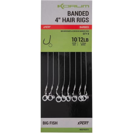 Dobber met een haak Korum Banded Hair Barbed (x8)