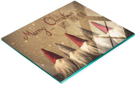 Multifunctionele decoratieve glazen keukenplank met kerstmotief, 60x52 cm
