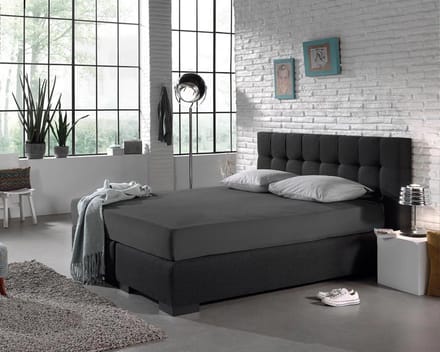 Extra Jersey Hoeslaken – 160/180x200/220 – donker grijs - hoek 40cm
