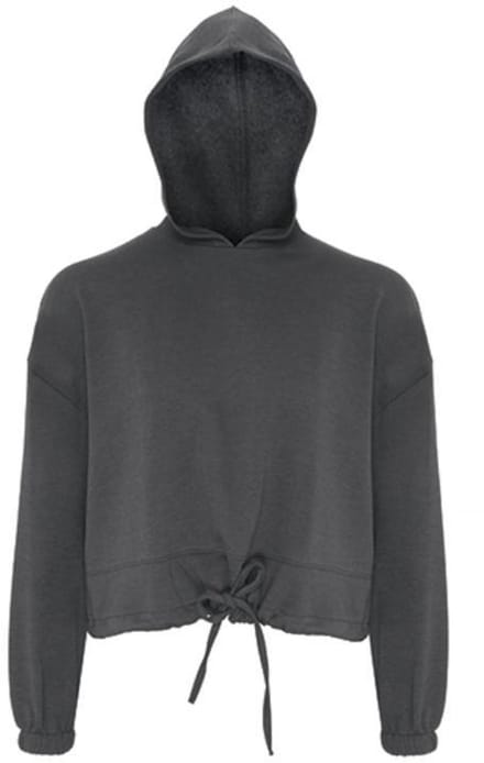 TriDri - Cropped Oversized Dames Hoodie - Charcoal maat XXS