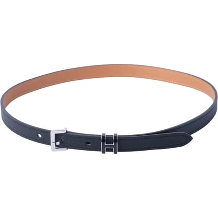 Hermès Pop H riem 15 mm zwart Epsom leer palladium hardware - jaren '20