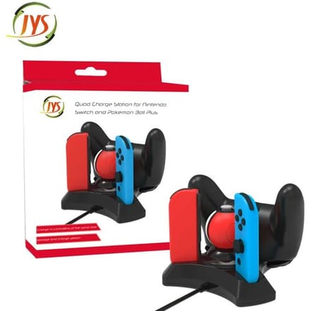 JYS Quad Charge Dock for Nintendo Switch and Pokémon Ball Plus-Zwart (Switch) Nieuw