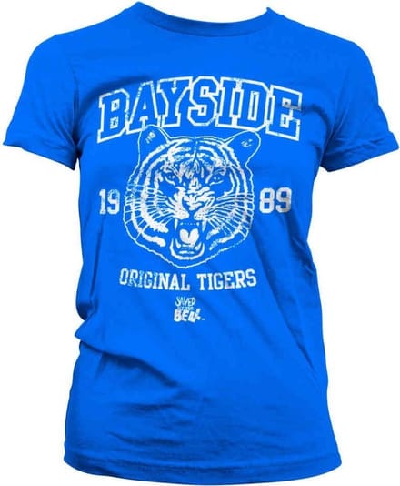 Saved By The Bell Dames Tshirt -M- Bayside 1989 Original Tigers Blauw