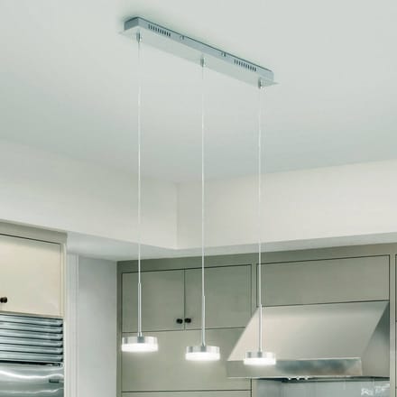 Fabas Luce Hanglamp Dunk, aluminium, 3-lamps, 3.000 K, metaal