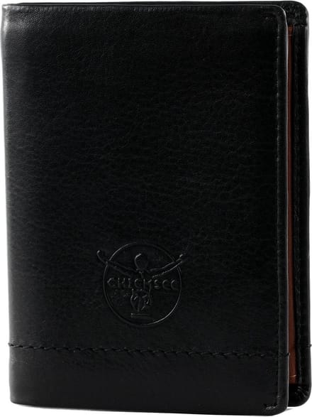 CHIEMSEE Leren Portemonnee Leather Wallet Black / Brown Zwart