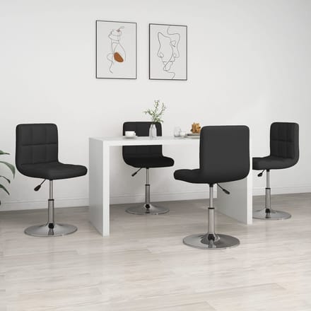 vidaXL - Eetkamerstoelen - 4 - st - kunstleer - zwart