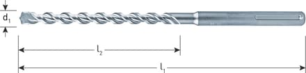 Rotec type 203 hamerboor SDS-max, 2-snijder, Ø 12 x 400 x 540 mm.