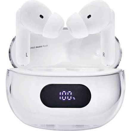 Intenso Buds Plus T312AE weiß In Ear headset Bluetooth Stereo Wit Noise Cancelling Mobiele telefoon