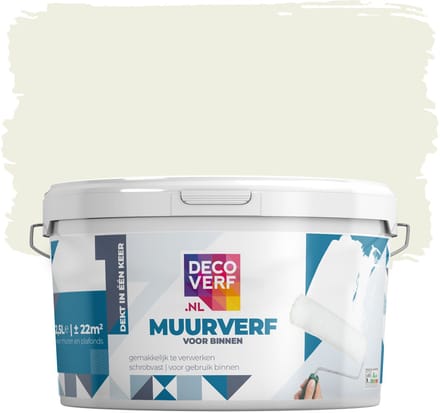 Decoverf muurverf mat ivoorwit, 2.5L