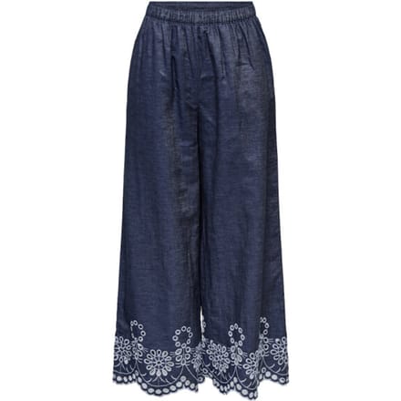 Jacqueline de Yong Jdymargot bille hw embr ank pant wvn blue denim