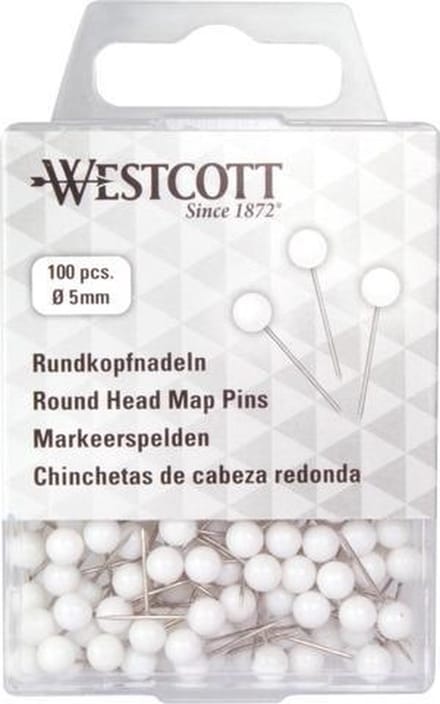 Westcott markeerspelden - Ø5mm x 16mm - wit - 100 stuks - AC-E10501