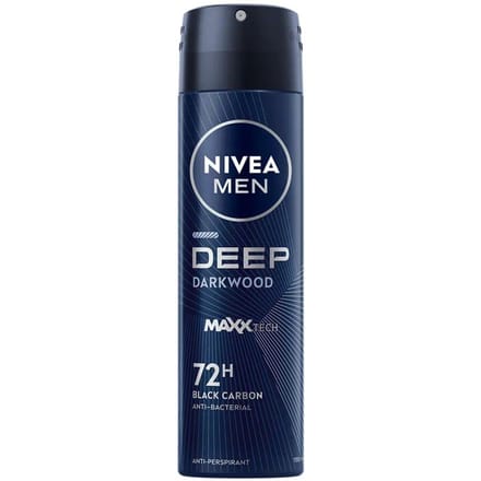 Nivea Men Deep Darkwood Antiperspirant Mannen Spray Met Kool 72H 150Ml