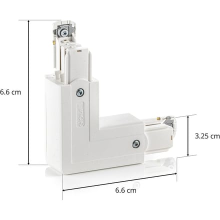 GLOBAL Hoekverbinder Noa, aardedraad binnen, wit