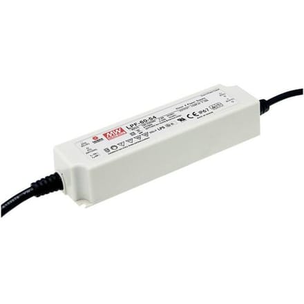 MEAN WELL LPF-60-12 LED-driver, LED-transformator Constante spanning, Constante stroomsterkte 60 W 5 A 7.2 - 12 V/DC Niet dimbaar, PFC-schakeling,