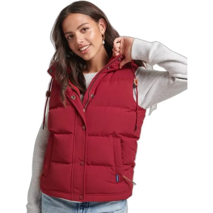 Superdry - Everest pufferbodywarmer met capuchon - Dames - Gilets