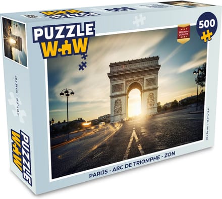 Puzzel Parijs - Arc de Triomphe - Zon - Legpuzzel - Puzzel 500 stukjes