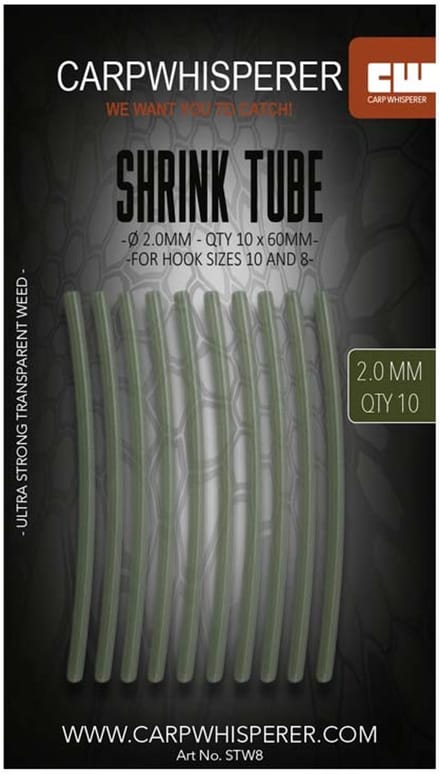 Carp Whisperer - Shrink Tube - Haak maat: 8 - 10 stuks - Weed