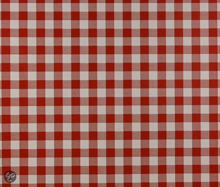 Dutch Wallcoverings Papierbehang - Ruitje - Rood/wit