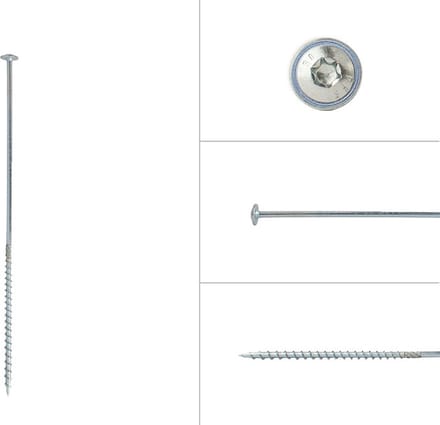 Wovar Tellerkopschroeven Verzinkt 6.0 x 260 mm Torx 30 | Doos 50 Stuks