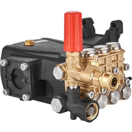 Pompe Haute Pression, Arbre de 25,4 mm, Plongeur Triplex Horizontal, 4400 PSI, 4 GPM, Kit de Pompes de Laveuse à Pression de Remplacement, Pompe pour Laveur de Pièces, Compatible