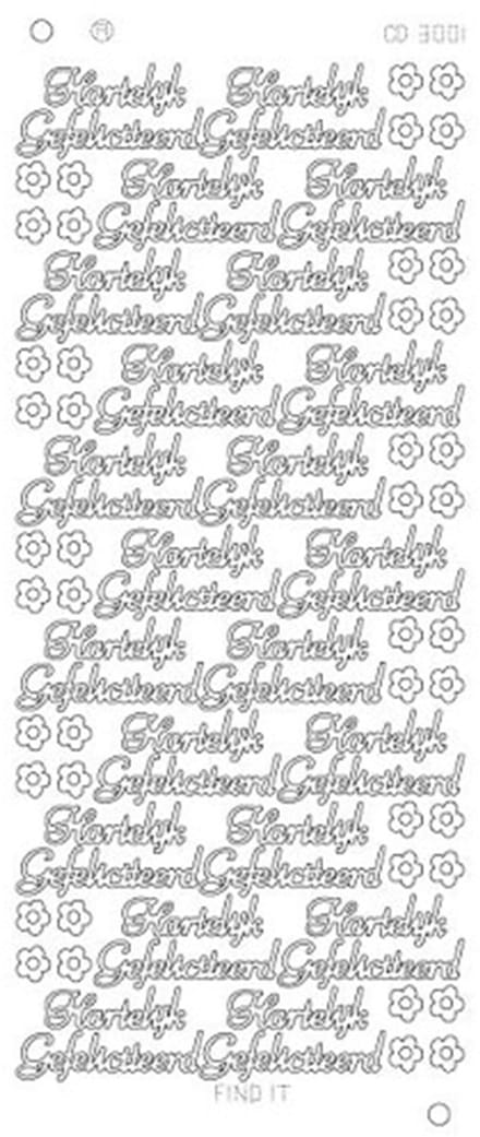 Stickervel Hartelijk Gefeliciteerd Goud