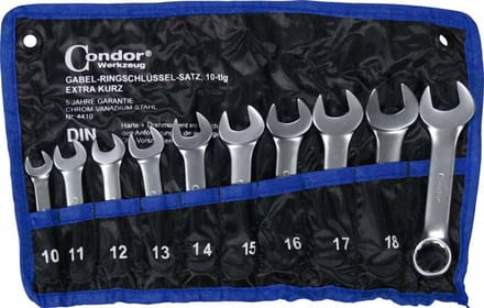 Condor Ringsleutelset Kort 10-19mm 10 Delig Chroom-Vanadium