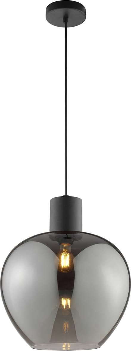 Brilliant Ligari - Hanglamp - ø 35 cm - E27 max 1x20W - Zwart/Smoke