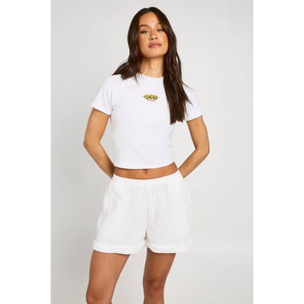 boohoo Dames Lange Katoenen Gaas Short | Wit | Maat: 42