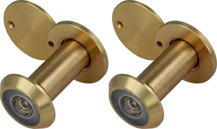 2x amig deurspion - messing - gepolijst - 160° zicht - voor deuren 35-60 mm