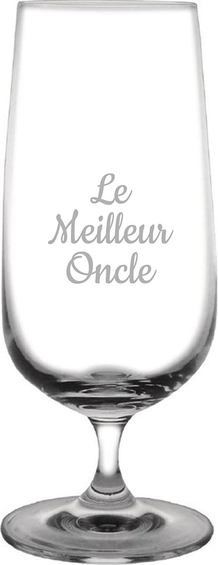 Bierglas op voet gegraveerd - 41cl - Le Meilleur Oncle