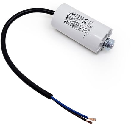 Condensator - Startcondensator Motorcondensator - Motor Starten - Met Kabel - 16µF 450V - Zwart