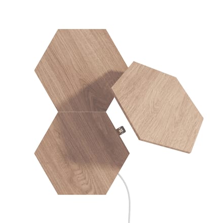 Nanoleaf Elements Uitbreidingspakket - 3 LED Panelen - Houteffect - Slimme Verlichting - Google home