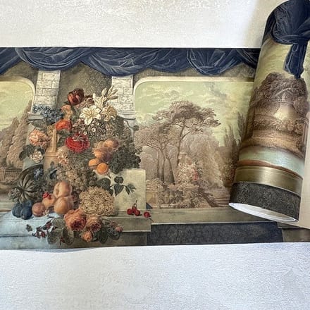 Behangrand Bloemen Hermitage – Engelse & Franse Tuinen – 5m x 16,4cm – Brede Sierlijst