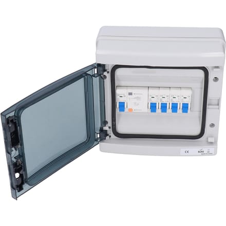 Weerbestendige Verdelingsdoos Waterdicht Europees 4 MCB Stroomonderbrekers voor Caravans 230V