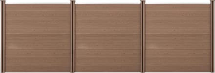 HKC Schuttingpaneel met 4 palen 183x531 cm bruin