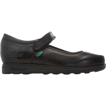 Kickers Meisjes Fragma Pop Leren Schoolschoenen (Zwart)