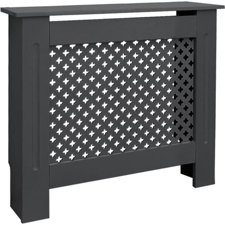 Radiatorbekleding 78x19x82 cm ruit antraciet in MDF ML design