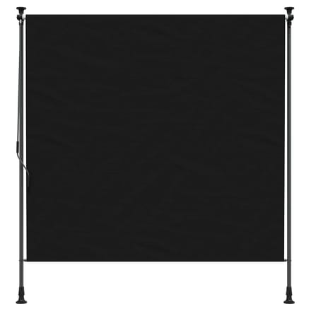 vidaXL - Buitenzonwering - Rolgordijn - Zwart - 120 - x - 270 - cm