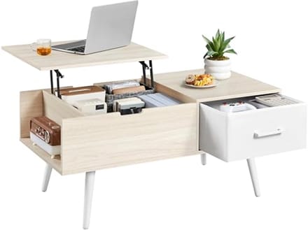 Verstelbare salontafel met opbergruimte - Moderne koffietafel voor woonkamer en eetkamer