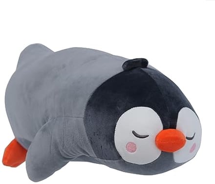 Solidchoice - Zijslaapkussen Pinguïn voor Kinderen, 75 cm Grijs