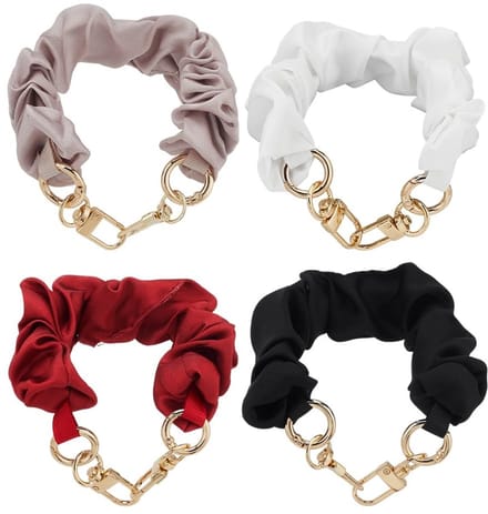 Dailygoods- Sleutelhanger 25,5 cm - 4-delige Set - Afneembare Scrunchie - Sleutelorganizer - Modieus Accessoire - Zachte Polyester