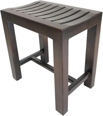 Douchekruk - Badbank - Veilig Douchen - Antislip Poten - Ergonomisch Ontwerp - Houtkleur
