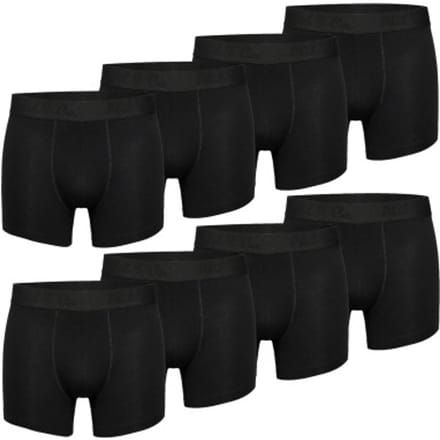 Phil & Co Zwarte Boxershorts Heren Multipack 8-Pack Zwart - Maat L | Onderbroek