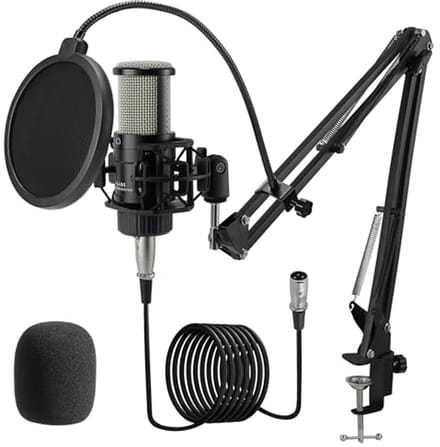 Professionele Cardioïde Condensatormicrofoonset voor Podcasting en Streaming
